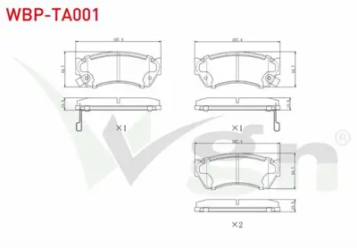 WGN WBP-TA001 Fren Balata On Ikazlı Tata Indıgo 1.4 D 2003-- 1.4 2003-- Suzukı Swıft Iı 1.3i 1989-2004 - 1.0i 1989 WBP-TA001