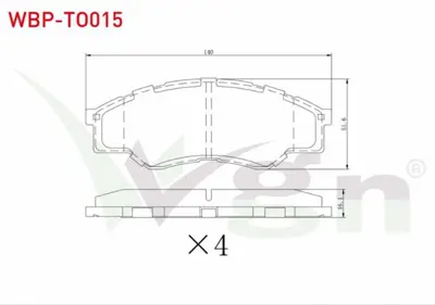 WGN WBP-TO015 Fren Balata On Toyota Hı-Lux Pıck Up 2.5 D 2005-2011 - Hı-Lux Pıck Up 2.5 D-4d 2005-2011 - Hı-Lux Pı WBP-TO015
