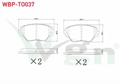 WGN WBP-TO037 Fren Balata On Toyota Rav4 Iı (Cla2_ Xa2_ Zca2_ Aca2_) 1.8 Vvt-I 2000-2006- Rav4 Iı 2.0 D 2000-20 WBP-TO037
