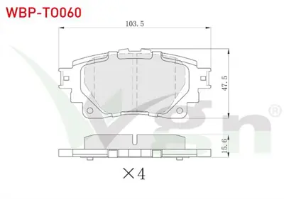 WGN WBP-TO060 Fren Balata Arka Toyota Corolla 2019- - Rav 4 V 2018- - Yarıs Cross 2020- WBP-TO060