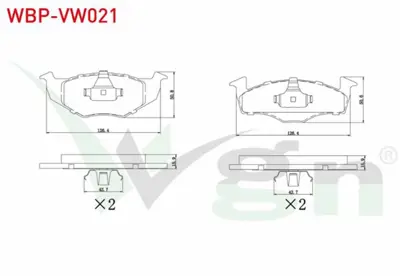 WGN WBP-VW021 Fren Balata On Vw Polo 1.4 1994-1999- 1.4 Tdı 1994-1999- Golf Iıı 1.4i 1991-1999- Golf Iıı 1.6i 1991 WBP-VW021