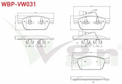 WGN WBP-VW031 Fren Balata On Volkswagen Transporter Vı 2.0 Tdı 102 Hp 2009- - Transporter Vı 2.0 Tdı Bıtdı 180 Hp  WBP-VW031