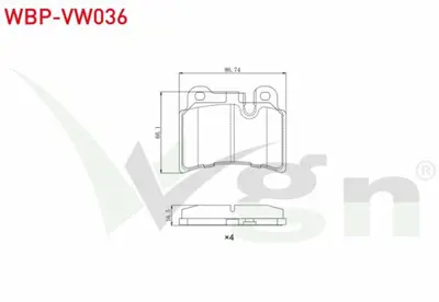 WGN WBP-VW036 Fren Balata Arka Volkswagen Touareg (7la7l67l7) 3.0 V6 Tdı 2002-2010 - Touareg 3.2i V6 2002-2010 - WBP-VW036