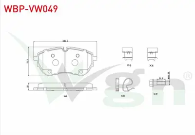 WGN WBP-VW049 Fren Balata On Volkswagen Amarok 3.0 Tdı V6 2017- WBP-VW049