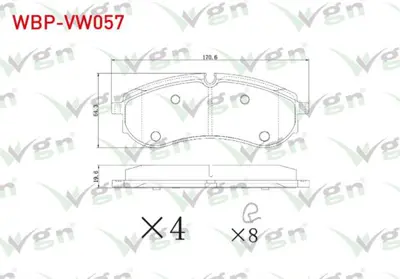 WGN WBP-VW057 Fren Balatası Arka Tek Teker Volkswagen Crafter (Syısyj) (Sy_Sx_) 2.0 Tdı 2016- - Man Tge (Uz_) 2. WBP-VW057