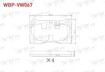 WGN WBP-VW067 Fren Balata On Vw Touareg 2.5 Tdı 2004-2010 - 3.0 Tdı 2004-2018 - 3.2 2002-2006 - Seat Leon 2.0 Tdı  WBP-VW067