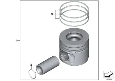 SONNE 095KR01102 Pıston+segman 84+0.50mm Farklı N47 D20 C E81 E82 E87 E88 F20 F22 F87 F21 E90 E92 E93 F30 F80 F31 F34 