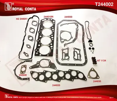 ROYAL CONTA T244002 Motor Takım Contası H100 L300 2,5d 2510033111 2510033112 2510033120 2510033122 2510033130 2510033132 E5TZ6079A MD050092 MD972052 MD974626