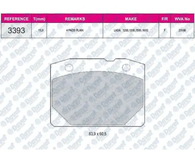 FERBE 13700 Fren Balatası On Wva 20166 (Lada) 1.2 1.3 1.5 21010350180081 21010350180082 21010350180083 210135010 2101350108 21013501080 21013501089 2101350109 21013501090 2101350109001