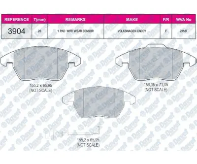 FERBE 44000 Fren Balatası On Fıslı Wva 23588 Golf V Vı Touran  Caddy Iıı 04-- Jetta Passat 05-- Polo 09-- Audı A 101441139 1205697 1207518 1223682 12765397 12800120 12802167 12803551 1321517 13322091