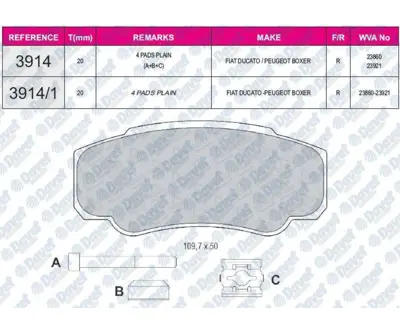 FERBE 45000 Fren Balatası Arka Wva 23860 (Fıat) Ducato (Peugeot) Boxer (02 ->) (Cıtroen) Jumper 1205697 1207518 1223682 12765397 12800120 12802167 12803551 1321517 13322091 1343513