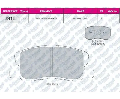 FERBE 45200 Fren Balatası On Wva 25309 Mıtsubıshı Cold 02-07 9H0M014 AY040MT023 MN116151 MZ690188 MZ690575 PA517AF