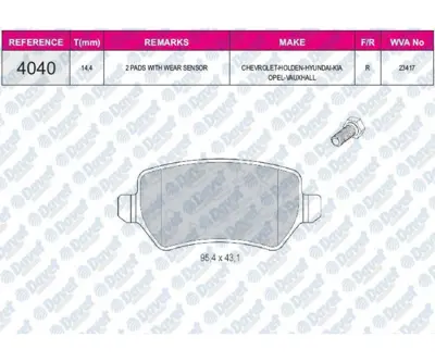 FERBE 59200 Fren Balatası Arka Wva 23417 Opel Astra H 1.4 1.6 04-- Hyundaı Ix20 1.4 16v 1.4crdı 16v 1.6 10-- 101720109 101725289 11196350208900 1205697 1207518 1223682 12765397 12800120 12802167 12803551