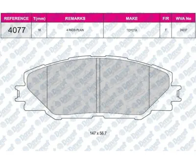 FERBE 62900 Fren Balatası On Wva 24337 Toyota Rav 4 Iıı 2.0wt-I 2.2d (05-11) Aurıs 1.4d 1.4wtı 2.0 2007-> 101820759 1411457380 1607878380 1607878580 1607878780 1607878980 1611140880 1611456980 1611457380 1611457480