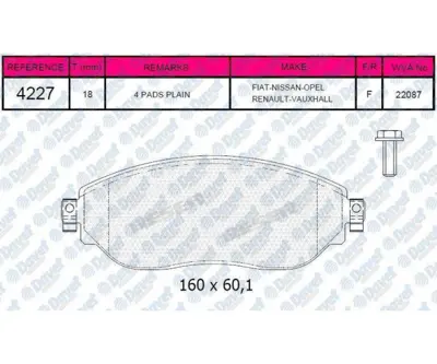 FERBE 82900 Fren Balatası On Trafıc Iıı-Vıvaro Iıı 1,6 Dcı 2015-> 2208701 4020600Q1C 402066352R 4106000Q1H 4106000Q2F 4106000Q2L 410601073R 410604073R 410604868R 410607229R