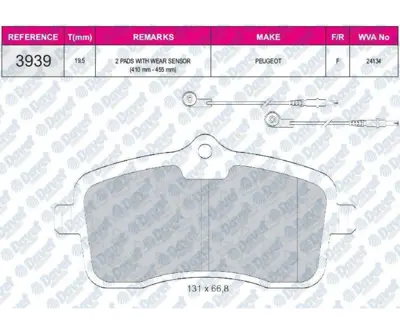 FERBE 48200 Fren Balatası On (Wva 24134) Peugeot P407 1.6hdı 110 Fap 05-04-- 1205697 1207518 1223682 12765397 12800120 12802167 12803551 1321517 13322091 1343513