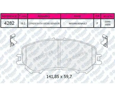 FERBE 88400 Fren Balatası On Qashqaı 2013 -> Kadjar 15-> 101703819 1356392 1371402 1371403 1371454 1379971 1426143 1426144 1433952 1433954