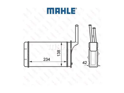 BEHR MAHLE AH49000S Kalorıfer Radyatoru 106 Saxo 207B04 6033004 644872 644875 71143 72961 73985 8FH351024461 8FH351311651 95230684