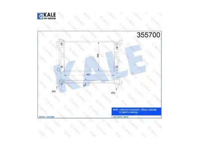 KALE 355700 Su Radyatoru Chrysler Voyager Iıı 1183030 4682587 4682587AB 4682588 4682626 4682976 5191924AA 60999 60999A 8MK376766521