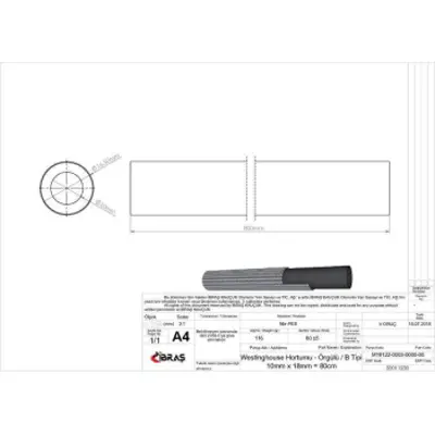 IBRAS 11230 Westınghouse Hortumu Orgulu R9 (10x18mm=80cm) 7700582463