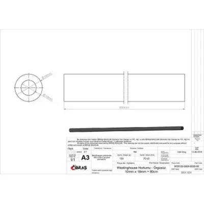 IBRAS 11231 Westınghouse Hortumu Orgusuz R9 (10x18mm=80cm) 7700582463