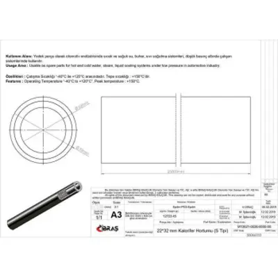 IBRAS 66133 Kalorıfer Hortumu 22mm X 32mm (1 Mt) 65506 7 - 18 Inc Epdm - Epdm 