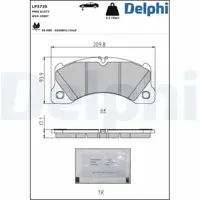 DELPHI LP3735 Fren Balatası On Porsche Panamera 20> 971698151T