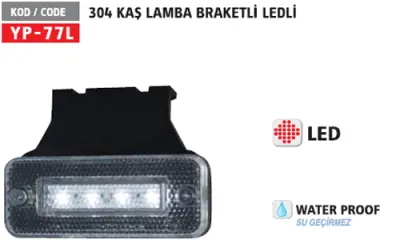 YUCE PLASTIK 77 L Kas Sınyal Lambası O304 Ledlı Beyaz Braketlı 12v-24v