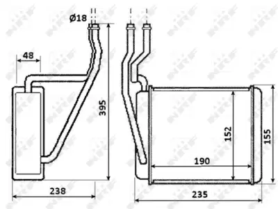 NRF 54231 Kalorıfer Radyatoru Fıesta V 01>08 Fusıon 01>12 Mazda Iı 121 2S6H18B539AB DD1061A10