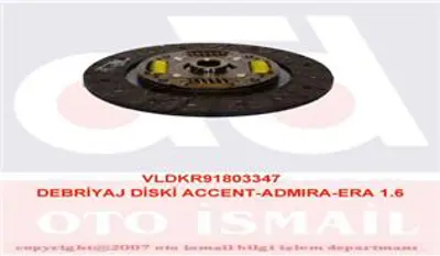 VALEO 803347 Debrıyaj Dıskı Accent Admıra Era 1,6 (Hd05) 2301A012 272415 30874038 4110002510 4110002520 4110022010 4110022710 4110022715 4110023138 4110023190