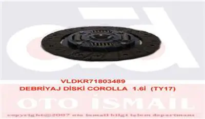 VALEO 803489 Debrıyaj Dıskı Corolla 1,6ı (Ty17) 149500592 2240063J01 3121005010 3121005011 3121005012 3121005013 3121005014 3121005015 3121005016 3121005021