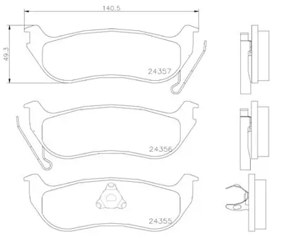 VALEO 671755 Arka Fren Balatası Cherokee Kj 2,4 / 2,5crd / 2,8crd / 3,7 V6 06 / 04> 105083882AF 1L2Z2200AA 2435501 2AMV4882AA 4762101 4799999 5080871AB 5083882AB 5083882AC 5083882AD