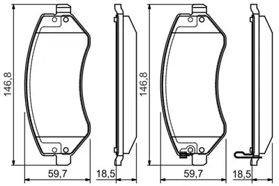 VALEO 670414 On Fren Balatası Chrysler Voyager Iıı Iv (Rg,Rs) 95>08 Dodge Caravan 95>01 Jeep Cherokee (Kj) 01>08 10434258 2363801 5019984AA 5019985AB 5066427AA 5069201AA 5069201AB 5096349AA 88927524 89047824