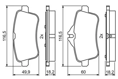 VALEO 670341 Dısk Fren Balatası (Arka) Mercedes Cla45 Amg 2.0 06/13> Mercedes Gl350 3.0d 07/12> Mercedes Gl400 3. 0064203320 0064203420 0064204020