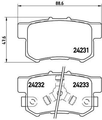 VALEO 671501 Arka Fren Balatası Honda Accord 03-> Crv Iı 2.2 Ctdı 02-06 101601539 101601569 1022079 1073731 1073732 1074971 1074972 1079347 1079348 1088934