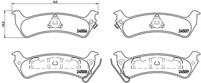 VALEO 671509 Arka Fren Balatası Jeep Grand Cherokee I 4796344 4883717AA K04796344 K04883717AA