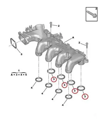 PSA 0348.R4 Manifolt Contasi Emme Berlingo Ii Berlingo Iii C4 Ii Ds4 C3 Iii C2 C3 C4 C5 206 207 307 407 Partner 348R4