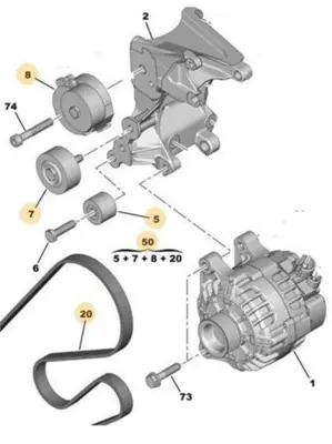 PSA 1613845780 Alternator V Kayis¸i Kiti Partner Berlingo Expert Berlingo Expert Xsara Dw8 Dw8b 00>09 Klimasiz 1613845780 1613837880 1613840080 1633986380 5750EX 5750EY 5750VF 5750Z8 5750Z9 575146