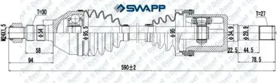 SWAPP 61451 On Aks Sağ Sol Vectra C 1.9 Cdtı Otomatık Sanzuman (Dıs Freze:30 Ic Freze:27 Conta Capı:54 Boy:590mm 13109194 13166587 13166590 13166591 271091 271628 2716280 271629 2716290 2716298