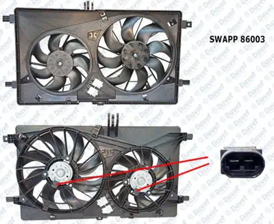 SWAPP 86003 Fan Motoru + Davlumbazlı Klimalı Master Iıı 2.3 Dcı Movano Cıft Fanlı 214754524R 214754524RGMV 214815872R 4419482 4419483 4419567 4421116 5YY0429 921201371R 921205226R