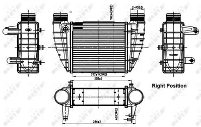 NRF 30252 Turbo Radyatoru (Intercooler) Sağ Audı A4 2,0tdı - Tfsı 04>08 Exeo 1,8tsı 2,0tfsı - Tdı 09> 8E0145806M