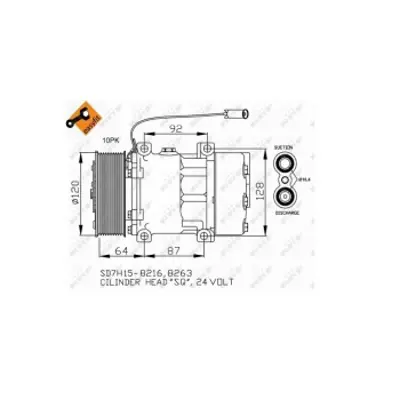 NRF 32709 Klima Kompresoru (24v) - Renault -Premıum - Mıdlum - Volvo - Fl2 - Dxı 5-7 (Sd7h15) 7420941036 85000950