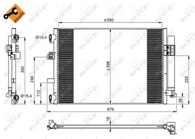 NRF 350210 Klima Radyatoru (Kondanser) Focus Iii 1.0 Ecoboost - 1.6tdci 11  > Grand C-Max (Dxa-Cb7 Dxa-Ceu) 11> (591×377×16) 1703509