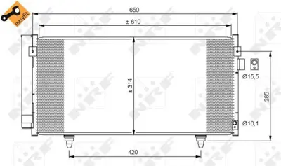 NRF 35855 Klima Radyatoru Forester 2,0 2008-2013 Impreza 2012-2016 Xv 2012-> 640×298×16 73210FG000