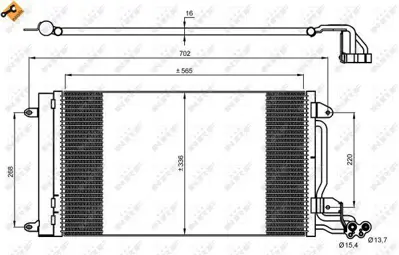 NRF 35910 Klima Radyatoru Kondanser Polo Audı A1 1,0 - 1,2 - 1,4 - 2,0tfsı 1,4benz - 1,6tdı 09> (615x334x16) 6R0820411T