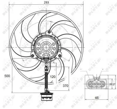 NRF 47373 Fan Motoru (90w 290mm) Cordoba Ibıza ıv Fabıa Fox Polo 6Q0959455J