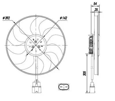 NRF 47926 Fan Motoru 250w 392mm Ameo 17> Polo 10> A1 11>18 Ibıza 13>17 Toledo 13> Fabıa 11> Rapıd 13> 6R0959455