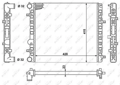 NRF 50140 Motor Su Radyatoru (Klimasız - Otomatık Sanzıman) 190 W201 85>93 W124 86>92 S124 86>90 5Z0121253C