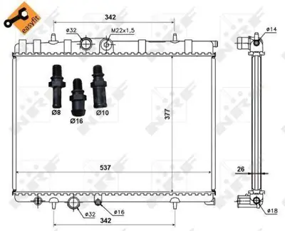 NRF 50440 Motor Su Radyatoru P206 P206+ (T3e) 1,4 - 1,6 16v - 2,0 16v - 1,4hdı Klimalı P206 Tu5jp4 (1,6 16v)   133038 133040 133053 133065 133069 133074 133075 133082 133083 133084