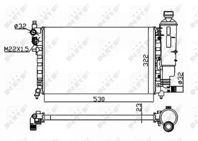 NRF 50471 Motor Su Radyatoru P106 Ym Saxo 1,6 - 1,6 (96 03) Olcu: (530*322*23) 1609537580 9641371780